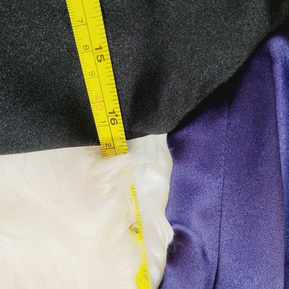 Rachel by Rachel Roy Cropped Black Asymmetrical Jacket Zippered Sateen Purple 2 - Picture 13 of 15